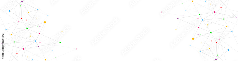 Poster minimalistic design with connecting the dots and lines. abstract geometric background of science and