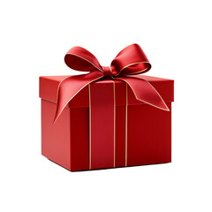 Obraz premium red cardboard gift box isolated on white background