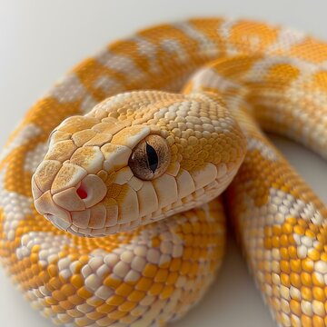 Albino Pied Ball Python Close Up
