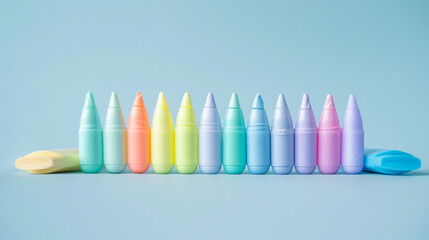 color pencils on a white background