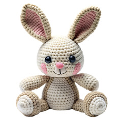 Obraz premium Crochet amigurumi handmade stuffed soft crochet plushies toy in colored sweater