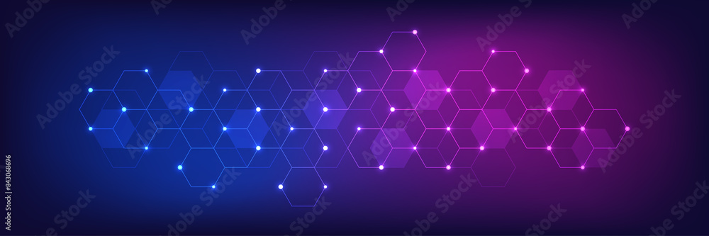 Poster hexagons pattern. geometric abstract background with simple hexagonal elements. creative idea for me