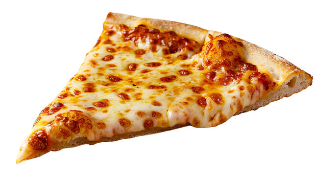 slice of pizza on a white background