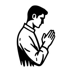 Silhouette of man praying