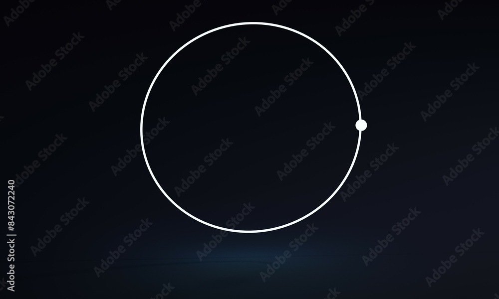 Poster Dark abstract background with round lamp. 3d rendering