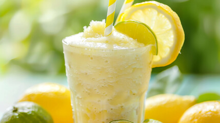 fresh lemonade with lemon