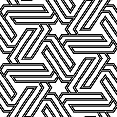 Stars, figures ornament. Ethnic backdrop. Star, polygonal shapes wallpaper. Tribal background. Mosaics motif. Embroidery digital paper, abstract. Seamless pattern. Tiles vector