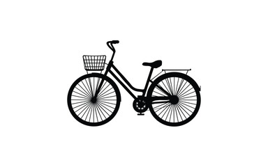 Women's Bicycle silhouette vector illustration icon