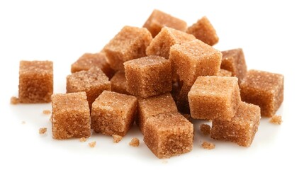 ฺBrown sugar, isolated on a white background.