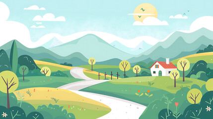 Obraz premium landscape illustration