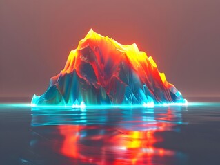 Dramatic Melting Iceberg Symbolizing the Global Warming Crisis