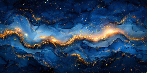 Luxury abstract poster with purple, sapphire blue, and gold watercolor. Luxury background with watercolor style.