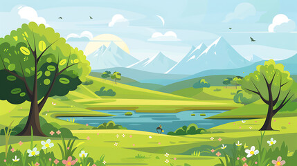 Fototapeta premium landscape illustration