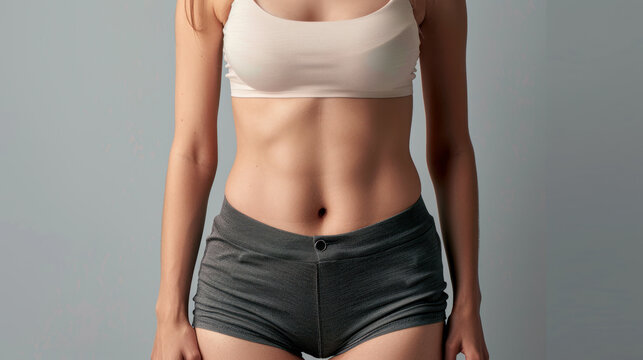 Before and after weight loss: thanks to diet, exercises, and liposuction, the woman lost extra weight and got a toned abdomen.