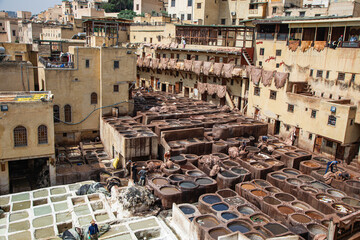 Chouwara Tanneries of Fes for getting hides ready for market