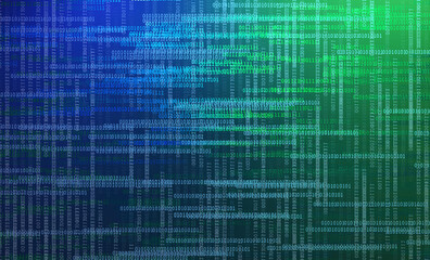 Abstract binary code background. 3D render illustration.