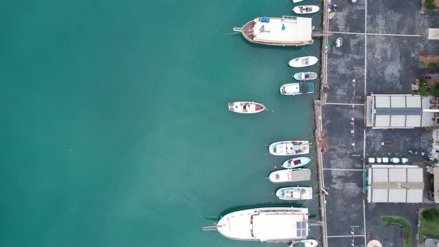 Cunda island, Ayvalik,Balikesir, city center aerial view, fa01