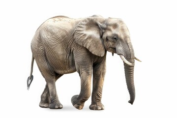 Happy elephant isolated on the white background