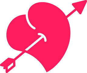 Heart with Arrow Icon Illustration
