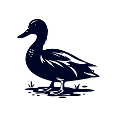 Duck silhouette Clip art isolated vector illustration on white background