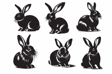 Rabbit silhouette vector illustration.eps