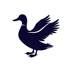 Duck silhouette Clip art isolated vector illustration on white background