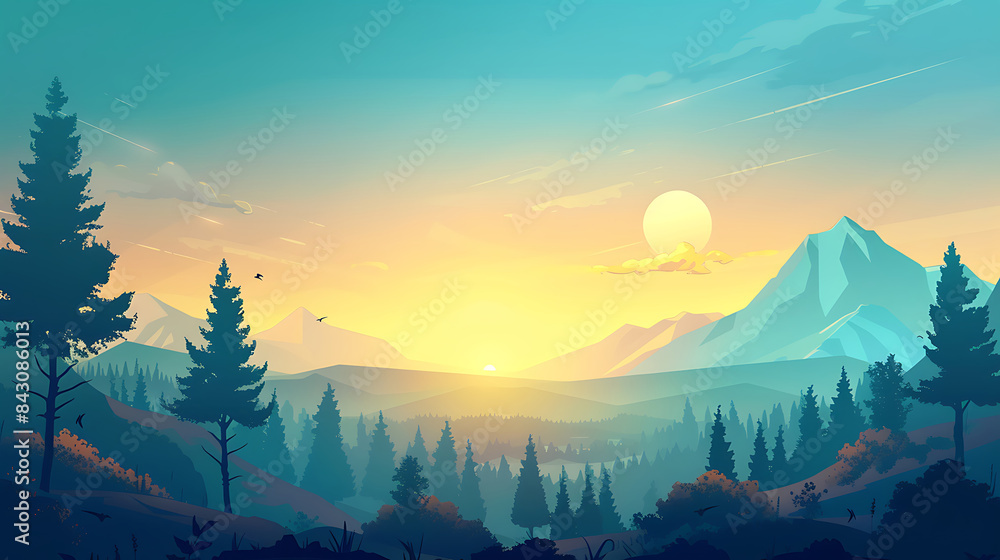 Poster landscape illustration