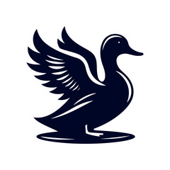 Duck silhouette Clip art isolated vector illustration on white background