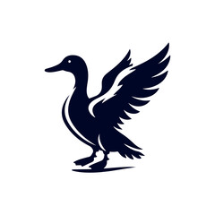 Duck silhouette Clip art isolated vector illustration on white background