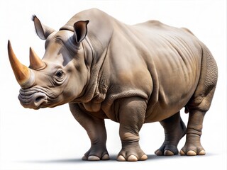 Obraz premium Nashorn mit weißem Hintergrund