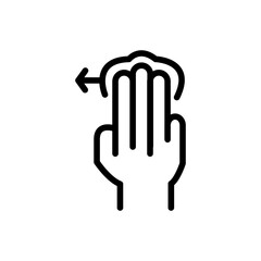 Obraz premium Three Finger Scroll Icon for Touchscreen Navigation and Gestures