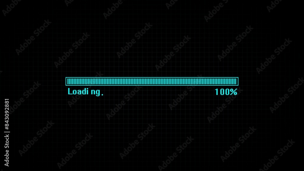 Aufkleber loading transfer progress 0-100% on a black background, loading progress concept.