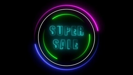 Neon text of 