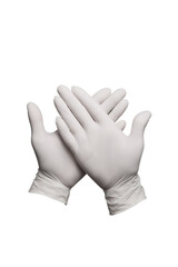Rubber hand gloves on white background