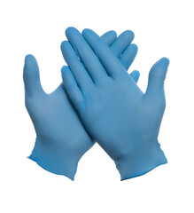 Obraz premium Rubber hand gloves on white background