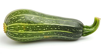 Squash White Background. Fresh Green Courgette Isolated on White