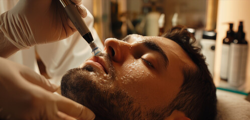 Professional Microdermabrasion Treatment at Luxury Spa Focusing on Relaxation and Advanced Skincare