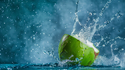 splash in water coconut in water splash