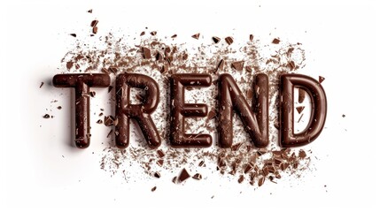 Obraz premium Social media Trend symbol created in Chocolate Typography.