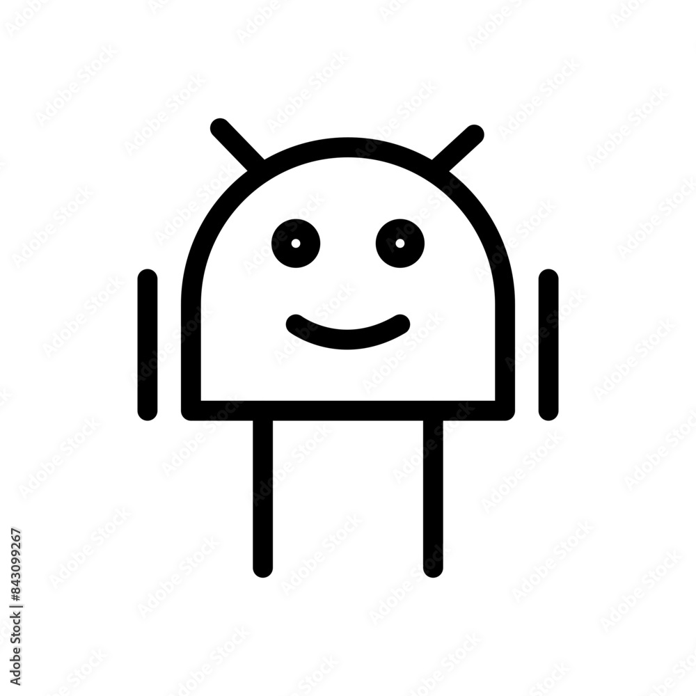 Poster robot icon for technology and automation themes