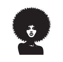 black females silhouettes face profile vignette. black isolated white background
