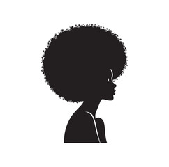 black females silhouettes face profile vignette. black isolated white background