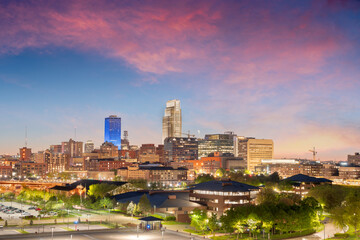 Fototapeta premium Omaha, Nebraska, USA Cityscape at Dusk
