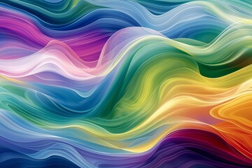 Fototapeta premium Vibrant Waveforms, Abstract Background with Flowing Colors and Dynamic Shapes, Artistic Composition