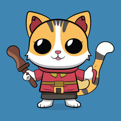 Vector cat kendo character illustration
