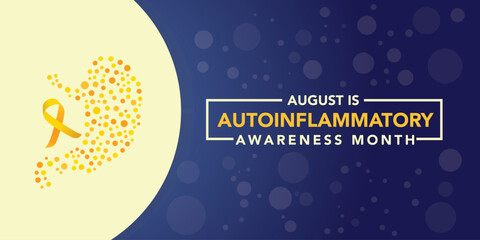 Autoinflammatory awareness month is observed every year on August.banner design template Vector illustration background design.
