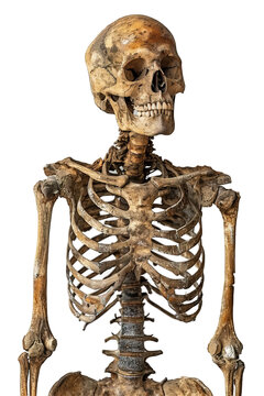 human skeleton isolated on transparent background ,fullbody skeleton anatomy png ,generative ai