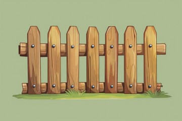 Cartoon Wooden Fence