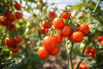 Blooming tomato plants ready to produce closeup