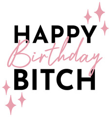 Happy Birthday Bitch | Celebratory Vector Design | Funny Bday Graphic | HBD Sparkles